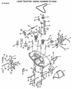 Page A Diagram and Parts List for YC1238A 1991 Husqvarna Lawn Tractor