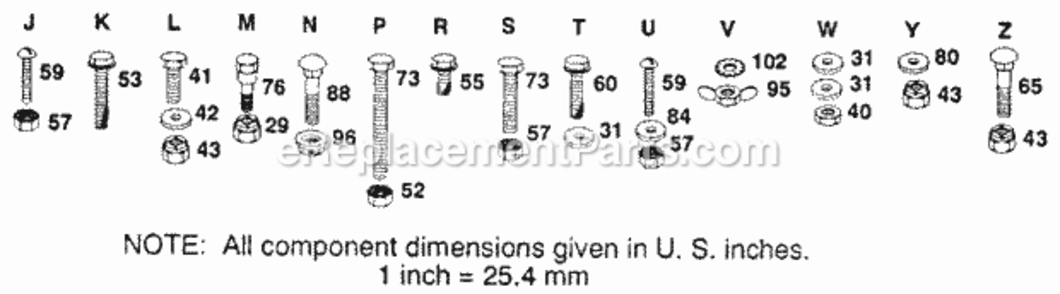 Page F Diagram and Parts List for YC12538A 1991 Husqvarna Lawn Tractor