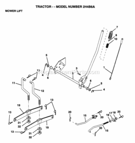 Page C Diagram and Parts List for YC125H42B 1994 Husqvarna Lawn Tractor