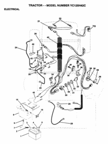 Page D Diagram and Parts List for YC125H42C 1995 Husqvarna Lawn Tractor