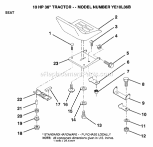 Page L Diagram and Parts List for YE10L36B 1999 And Before Husqvarna Lawn Tractor