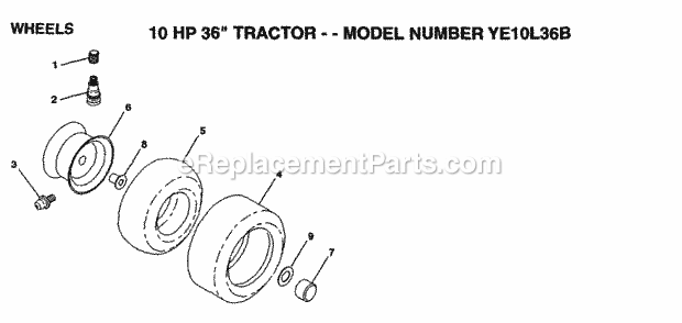 Page Q Diagram and Parts List for YE10L36B 1999 And Before Husqvarna Lawn Tractor