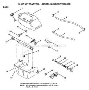 Page B Diagram and Parts List for YE10L36B 1999 And Before Husqvarna Lawn Tractor