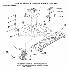 Part Location Diagram of 131880 Husqvarna Chassis