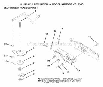 Page M Diagram and Parts List for YE1236D 1999 And Before Husqvarna Lawn Tractor