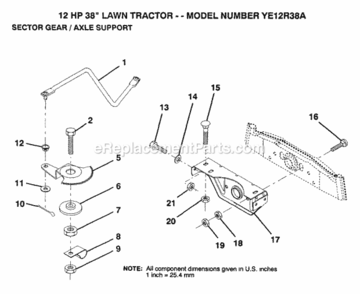Page M Diagram and Parts List for YE12R38A 1999 And Before Husqvarna Lawn Tractor
