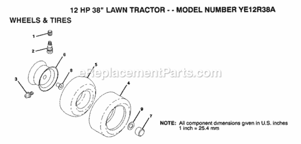 Page Q Diagram and Parts List for YE12R38A 1999 And Before Husqvarna Lawn Tractor