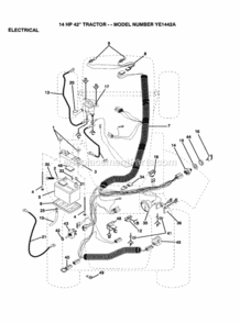 Page D Diagram and Parts List for YE1442A 1999 And Before Husqvarna Lawn Tractor