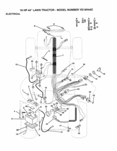 Page D Diagram and Parts List for YE16H44C 1999 And Before Husqvarna Lawn Tractor