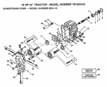 Page I Diagram and Parts List for YE16H44C 1999 And Before Husqvarna Lawn Tractor