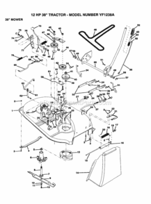 Page E Diagram and Parts List for YF1238A 1999 And Before Husqvarna Lawn Tractor