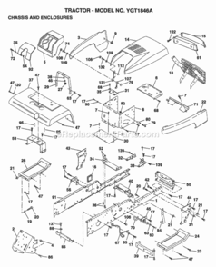 Part Location Diagram of 142131 Husqvarna Bracket, Engine Support Rear