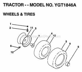 Part Location Diagram of 106277X427 Husqvarna Rim Assembly 12-In. Rear
