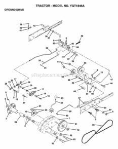 Part Location Diagram of 137524 Husqvarna Pullery Transaxle