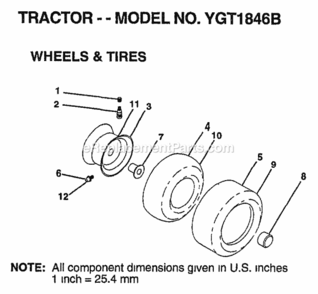 Page K Diagram and Parts List for YGT1846B 1999 Husqvarna Lawn Tractor