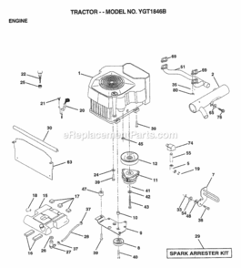Page D Diagram and Parts List for YGT1846B 1999 Husqvarna Lawn Tractor