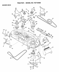 Page G Diagram and Parts List for YGT1846B 1999 Husqvarna Lawn Tractor