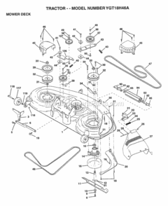 Page G Diagram and Parts List for YGT18H46A 1997 Husqvarna Lawn Tractor
