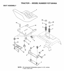 Page I Diagram and Parts List for YGT18H46A 1997 Husqvarna Lawn Tractor