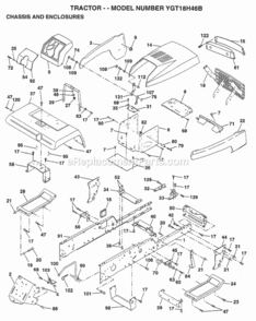 Page A Diagram and Parts List for YGT18H46B 1998 Husqvarna Lawn Tractor