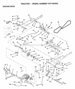 Page E Diagram and Parts List for YGT18H46C 1999 Husqvarna Lawn Tractor
