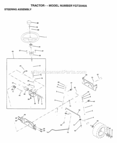 Page J Diagram and Parts List for YGT2046A 1997 Husqvarna Lawn Tractor
