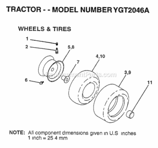 Page K Diagram and Parts List for YGT2046A 1997 Husqvarna Lawn Tractor