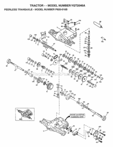 Page H Diagram and Parts List for YGT2046A 1997 Husqvarna Lawn Tractor
