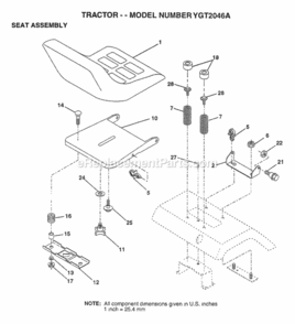 Page I Diagram and Parts List for YGT2046A 1997 Husqvarna Lawn Tractor