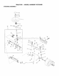 Page J Diagram and Parts List for YGT2046B 1998 Husqvarna Lawn Tractor