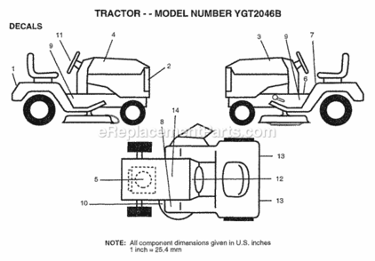 Part Location Diagram of 273728 Husqvarna Decal, Engine