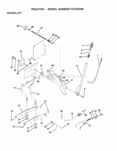 Page G Diagram and Parts List for YGT2046B 1998 Husqvarna Lawn Tractor