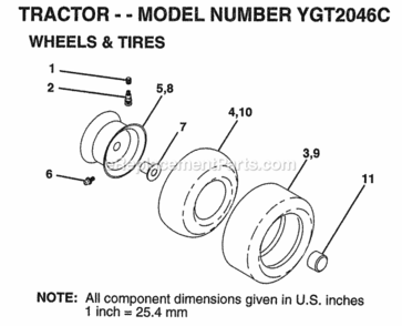 Page K Diagram and Parts List for YGT2046C 1998 Husqvarna Lawn Tractor