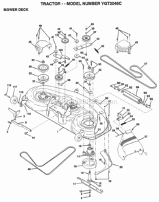 Page F Diagram and Parts List for YGT2046C 1998 Husqvarna Lawn Tractor