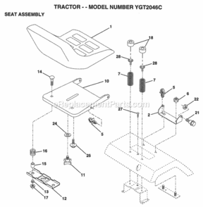 Page I Diagram and Parts List for YGT2046C 1998 Husqvarna Lawn Tractor