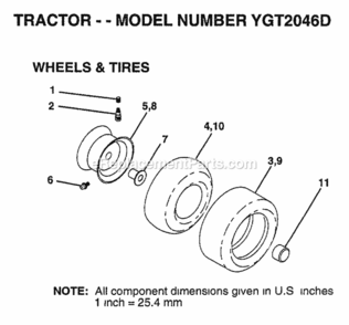 Page J Diagram and Parts List for YGT2046D 1999 Husqvarna Lawn Tractor
