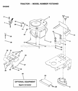 Page F Diagram and Parts List for YGT2046D 1999 Husqvarna Lawn Tractor
