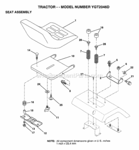 Page I Diagram and Parts List for YGT2046D 1999 Husqvarna Lawn Tractor