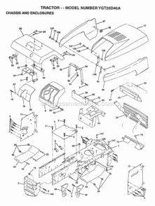 Page A Diagram and Parts List for YGT20D46A 1997 Husqvarna Lawn Tractor