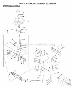 Page J Diagram and Parts List for YGT20D46A 1997 Husqvarna Lawn Tractor