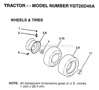 Page K Diagram and Parts List for YGT20D46A 1997 Husqvarna Lawn Tractor