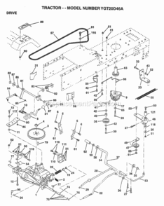 Page C Diagram and Parts List for YGT20D46A 1997 Husqvarna Lawn Tractor