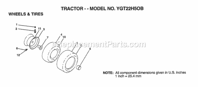 Page L Diagram and Parts List for YGT22H50B 1998 Husqvarna Lawn Tractor