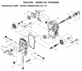 Page K Diagram and Parts List for YGT22H50C 1998 Husqvarna Lawn Tractor