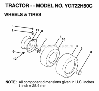 Page L Diagram and Parts List for YGT22H50C 1998 Husqvarna Lawn Tractor