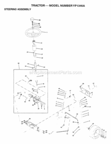 Page J Diagram and Parts List for YP1342A 1997 Husqvarna Lawn Tractor