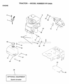 Page E Diagram and Parts List for YP1342A 1997 Husqvarna Lawn Tractor
