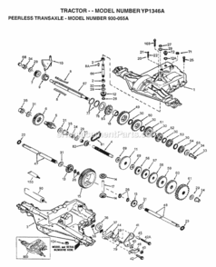 Page H Diagram and Parts List for YP1342A 1997 Husqvarna Lawn Tractor