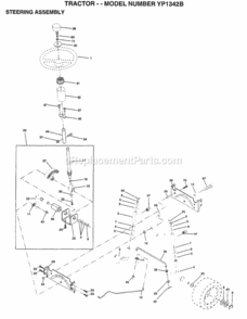 Page J Diagram and Parts List for YP1342B 1997 Husqvarna Lawn Tractor