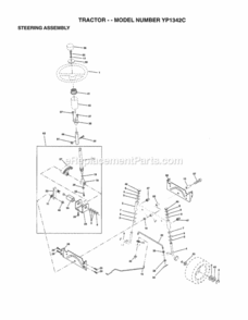 Page J Diagram and Parts List for YP1342C 1998 Husqvarna Lawn Tractor